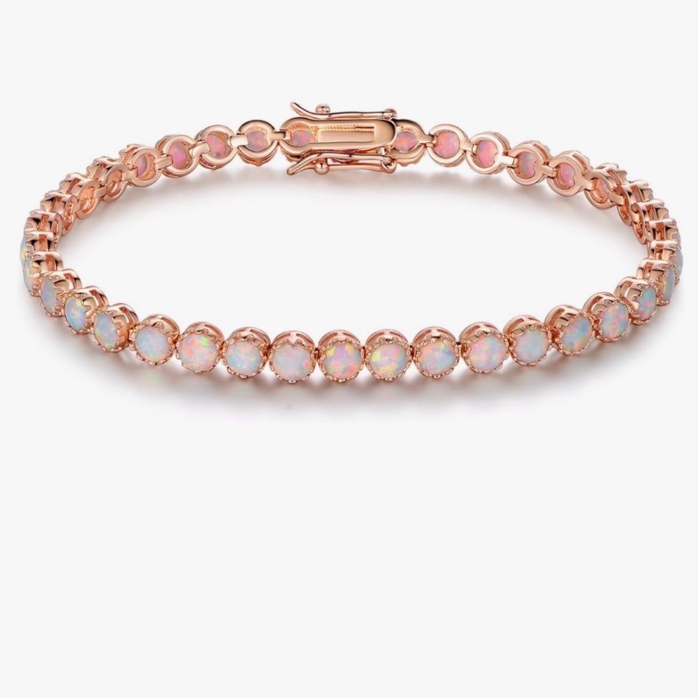 18K Gold Plated Opal Bracelet Tennis NIP